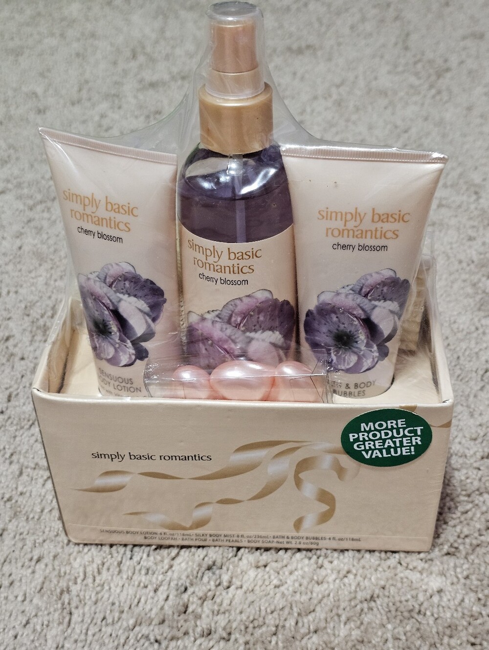 New! Simply Basic Romantics 7 Piece Bath & Body Gift Set Cherry Blossom 🌸
